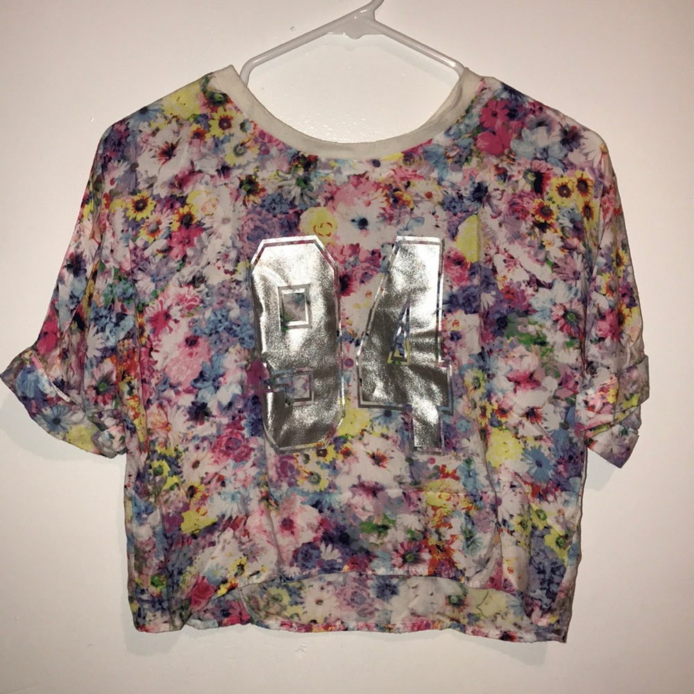 H&M 94 floral short sleeve blouse for girls